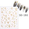 Gold and Silver Nail Art Sticker Decals Love Heart Moon
