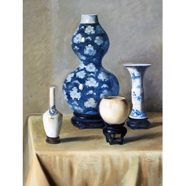 Vases by Hubert VOS jug Bottle Accent Tile Mural Kitchen Bathroom Wall Backsplash Behind Stove Range Sink Splashback One Tile 6"x8" Ceramic, Glossy