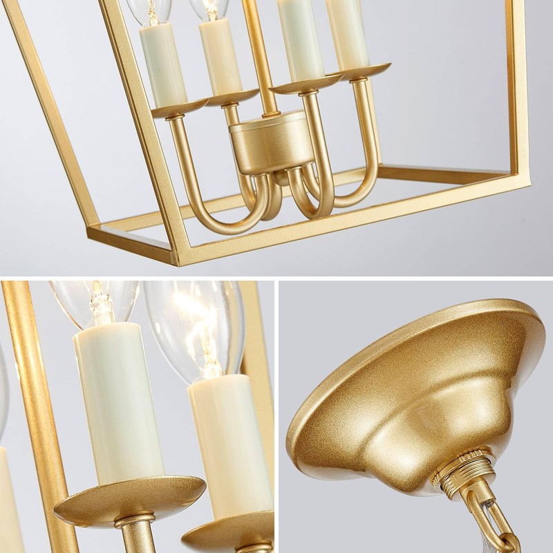 ANJIADENGSHI ​​Vintage Lantern Pendant Light 4 Light Lantern Chandelier Farmhouse