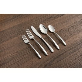 Cambridge Silversmiths Jude Mirror 45 Piece Flatware Set, Service for Eight, silver