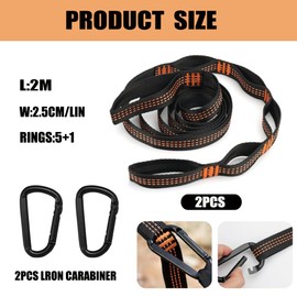 Bogoro HäNgematte Befestigung,Schaukel Befestigung,Befestigung HäNgematte,2er Pack HäNgematten AufhäNgung Gurte Mit 2 Hakenkarabinern,Befestigung HäNgematte,Seil FüR HäNgematte,FüR Camping Outdoor