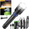 Garberiel 9000000 Lm XHP120 LED Flashlight Super Bright Rechargeable Powerful