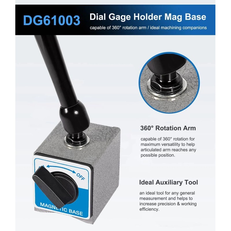 For Noga DG61003 Dial Gage Test Indicator Holder Magnetic Base
