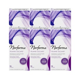 Norforms Feminine Deodorant Suppositories, Long Lasting Odor Control, Island Escape scent, 12 Count. (Pack of 6)