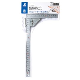 Shinwa Sokutei JIS 12486 Curved Measuring Measuring Thick Wide Width Silver 11.8 inches (30 cm) Front & Back Equal 8 Levels with Stopper Metal