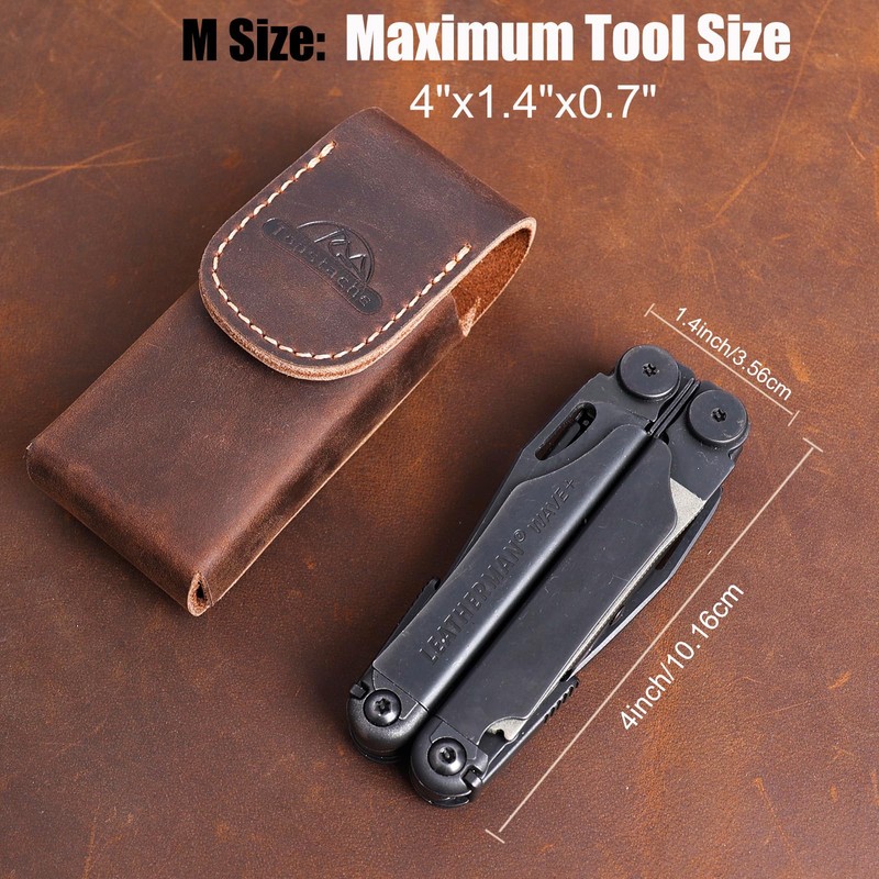 Topstache Leather Multitool Sheath for Leatherman Wave & Wave+ -