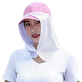 SHIO MOKU Face Cover, UV Protection, Neck Guard, UV Protection, Mesh, Cool, Neck Cover, Protects Neck from Heat, Cap Flap (Hat Flap), Breathable, Sweat Absorbent, Quick Drying, Unisex, white