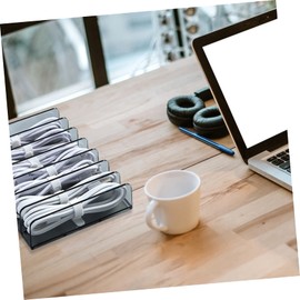 KONTONTY 1pc Transparent Desk Cable Organizer with Compartment Storage Case Grey Multi Cable Management for Data Chargers Headphones and More