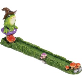 Frog in Hat Incense Burner – 10.6" Whimsical Resin Stick Holder Decor