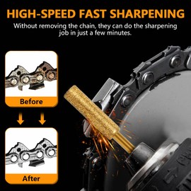 Diamond Chainsaw Sharpener, Pack of 30 Saw Chain Sharpener, Diamond Sharpening Stone, Diamond Chainsaw Sharpener, with 3 Different Sizes 4 mm 4.8 mm 5.5 mm