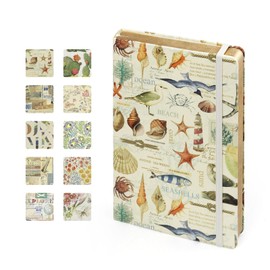 Florence Series Notebook - 5"x 8.25" - Made of sustainable and excellent quality paper, simple and natural design, portable and flexible, suitable for office, school and many other occasions, vintage style, elegant record of life moments - Lines(Oceans)