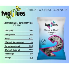 Two Hues Throat & Chest 100g | Pack of 6 | LOZENGES | Vegan | Gluten Free.