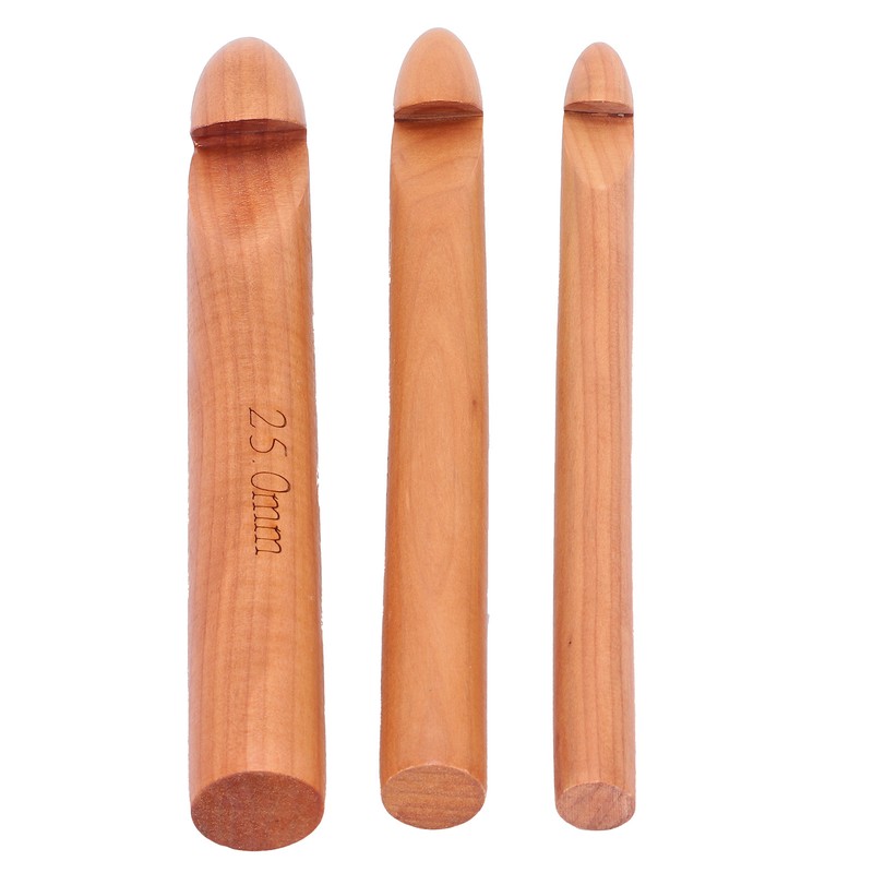 Bamboo Crochet Hook Handcrafted Knitting Needles Yarn Craft 20cm/7.9in Large