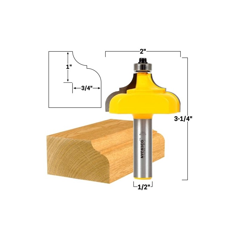 YONICO Classical Ogee Router Bits Edge Forming 3/4-Inch 1/2-Inch Shank