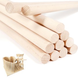 LABUYI 30 Pieces Bamboo Craft Sticks, 6 mm Diameter x 30 cm, for Arts and Crafts Projects, Decorations, DIY Activities