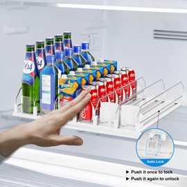 Dayacoco Drink Organizer for Fridge,Self Pushing Fridge Drink Organizer,Automatic Drink Dispenser for Fridge
