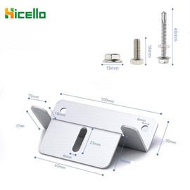 Hicello 4PCS Solar Panel Bracket, Silver Aluminum Z Bracket, Solar Panel Mounting Holders for RV, Boat, Wall, Yacht and Other Off Gird Installation