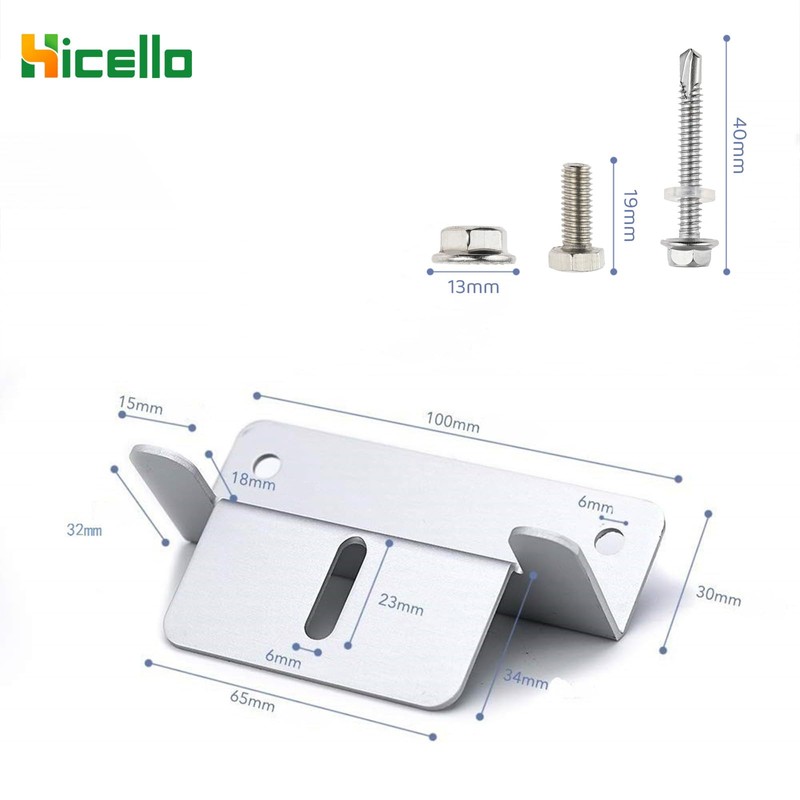 Hicello 4PCS Solar Panel Bracket, Silver Aluminum Z Bracket, Solar