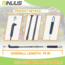 Rinlius 133-1998 Brake Cable for Toro TimeMaster 30" 20976 20978 21199 21200 21811 Lawn Mower Blade Brake Cable