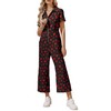 Zwurew Valentine's Day Women's Short Sleeve Jumpsuits Love Heart Graphic