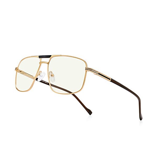 RB.Pilot Reading Glasses for Men Square Double Bridge Blue Light