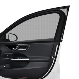 Ziciner - Parasol para ventana de coche, 2 parasoles para ventana lateral delantera de auto, protección contra bloqueo de calor y rayos UV, cortina de protección de privacidad de malla transpirable