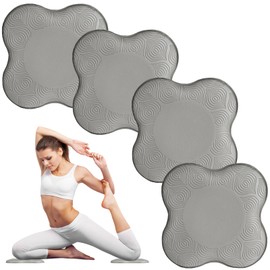 YFLINGJIE 4PCS yoga knee pads, yoga wrist pads, yoga anti slip pads, Pilates support pads, designed to protect the balance of male and female knees, elbows, and wrists during exercise（grey)