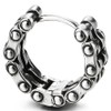 Bike Chain Hoop Earrings, Pair Mens Womens Stainless Steel Huggie