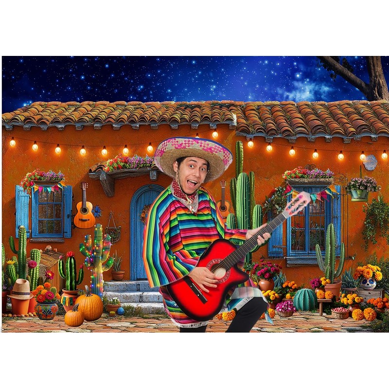 LTLYH Mexican Fiesta Backdrop 7x5ft Day of The Dead Photography