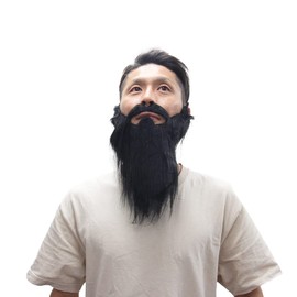 Long Beard, Beard, Santa, Hermit, Wizard, Magician Dwarf, Western, Fun, Costume, Men's, Halloween, Cosplay, Costume, Black Beard,