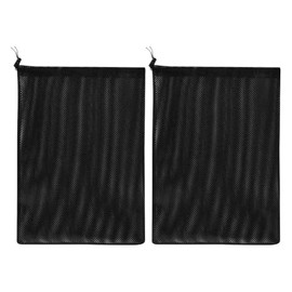 GSHLLO 2 Pcs Pond Pump Barrier Bag Fish Pond Filtering Bags Water Pump Mesh Bags Large Drawstring Filter Bags Black Nylon Net Bags Netting Storage Bags for Home Garden