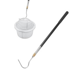 buccilly Pool Skimmer Basket Hook Extendable Pool Filter Skimmer Handle 62.9Inch, for Pool Skimmer Basket with Handle Pool Filter Basket Pool Hook 1-Pack (1pack)