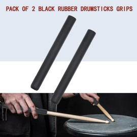 Cheerock Pack of 2 Rubber Drumsticks Grips, Non-Slip Drum Stick Wrap Grips for Drumming Exercise, Comfortable Drum Sticks Handle Grip, Drum Kits Percussion Drumming Accessories