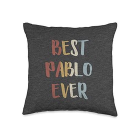 Best Pablo Ever Retro Vintage Name Gift Dark Heather Gray Throw Pillow