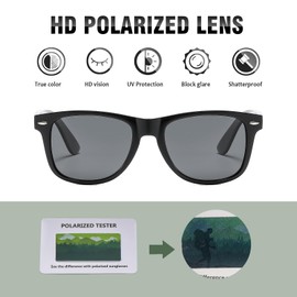 Suertree Sunglasses Men's Polarised Sunglasses Women's Retro Classic Vintage Polarised Glasses UV400 Protection Unisex Sunglasses Square for Driving Outdoor Activities, Black1+Whiteblue+Green