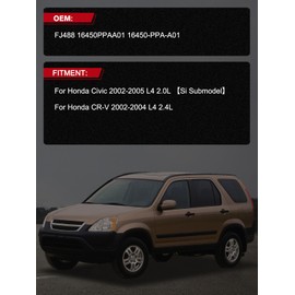 TAUTOY FJ488 Set of 4 Genuine Parts Fuel Injectors 2.0L 2.4L For Honda CR-V 2002 2003 2004,Civic 2002 2003 2004 2005,16450PPAA01 16450-PPA-A01