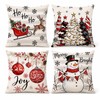 4 Pack Christmas Cushion Covers, Holiday Christmas Decorations For Home