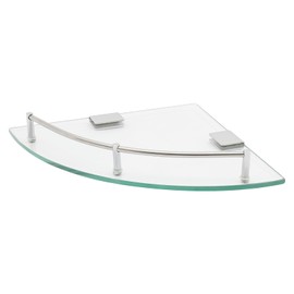 biusgiyeny 235 mm Glass Corner Shelf Shower Shelf Corner Shelf Bathroom Glass Shelf Shower Shelf Shampoo Holder 7 mm Tempered Glass Wall Shelf Bathroom Shelf