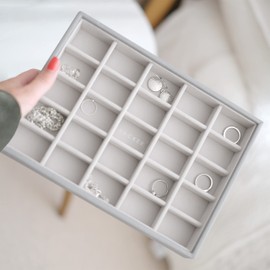 Stackers Grey Jewellery Box Classic Small Parts Compartment