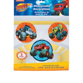 N/A Blaze and the Monster Machines Party Honeycomb Decorations - 3 Pcs