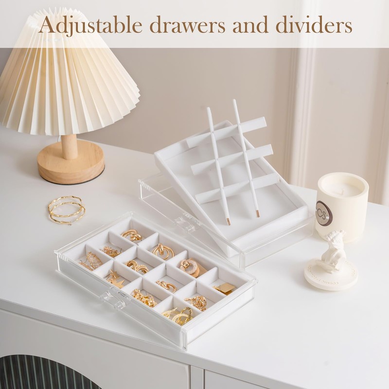 Lolalet Earring Holder Organizer Box Jewelry Storage with 9 Drawers,