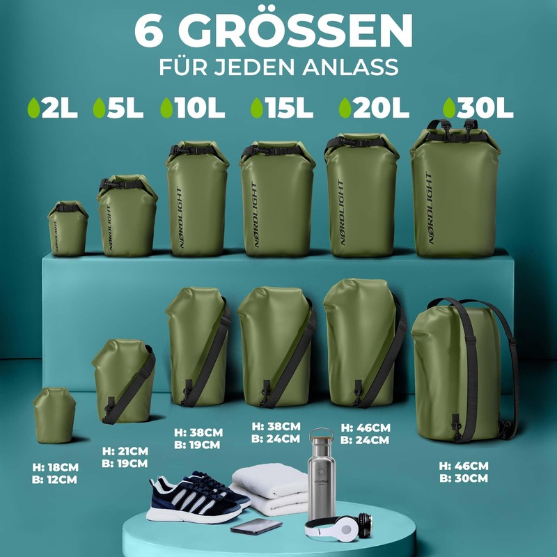 Nordlight Dry Bag 2 L Waterproof Bag – (Olive Green)