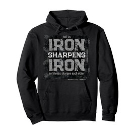 Christian Dad Iron Sharpens Iron Scripture verse bible quote Pullover Hoodie