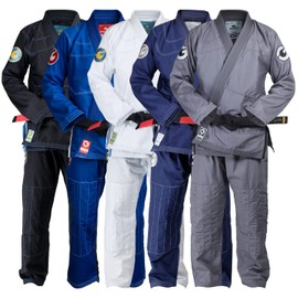 Gold BJJ Aeroweave Jiu Jitsu Gi - Ultra Lightweight BJJ Gi - Preshrunk Brazilian Jiu Jitsu Uniform for Men (Grey, A1H)