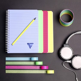 Clairefontaine Linicolor Fresh 328425C Spiral Bound Notebook 9.5 x 14 cm 50 Sheets Squared Polypropylene Cover Assorted Colours 1 Item