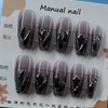 Nail Tip, Long Nail Tip, Black, 24 Pieces, 3D Claws,
