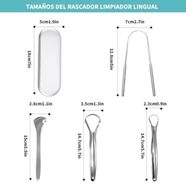 Set de 4 Limpiador de Lengua, Raspador de Lengua Reutilizable