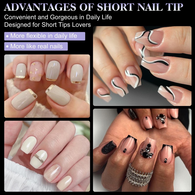 Gelike EC Extra Short Soft Gel Nail Tips Kit for