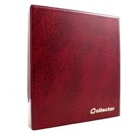 Collector Coin Collection Album for 221 Different Coin Sizes, from Large to Small Coins - with Pages and Red Dividers + Index - Red Coin Album