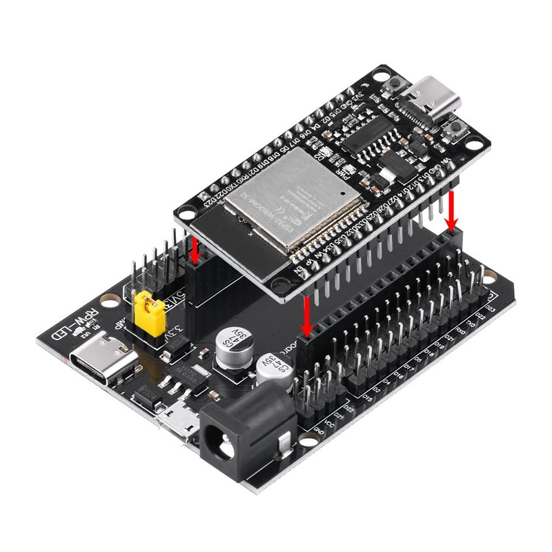2 Sets ESP32S and Terminal Adapter, NodeMcu ESP32 Wroom 32